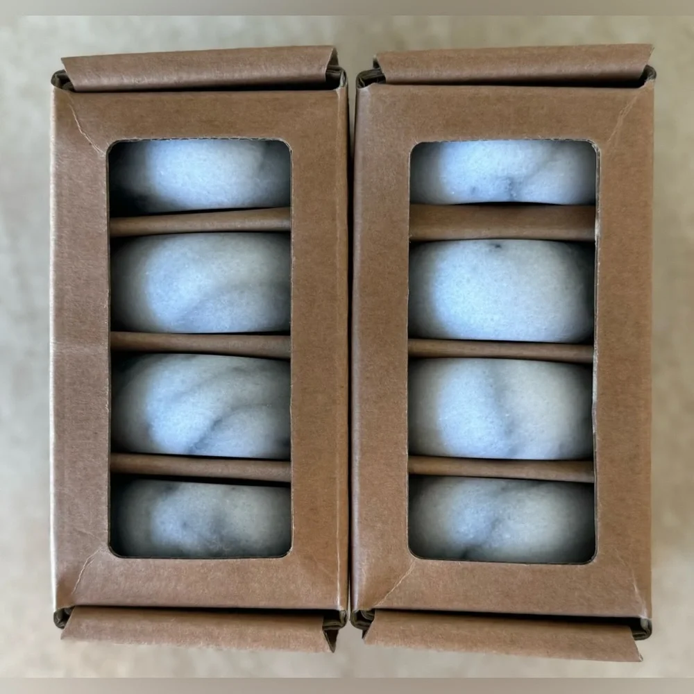 Pottery Barn Providence Marble Napkin Rings - Set Of 4